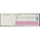 Lloyds Bank Ltd, Chard. Mint: Order with C/F, BO 4/6/37. Vig: Black Horse in Circle 1677. Printer