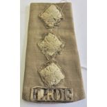 LRDG Long Range Desert Group Officers-slip on Khaki Rank Slide with LRDG placed over Reme-use term