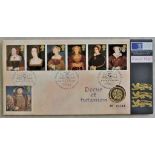 Great Britain 1997 Henry VIII Six Wives Stamp and coin First Day Cover with stamp set and £1 Coin.
