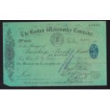 Barclays Bank Limited Boston, The Boston Waterworks Company, Used Order BO 27/3/31. Black on