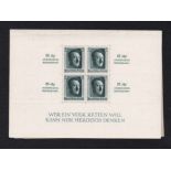 Germany 1937 Hitler's mint miniature sheets sg M5636 and M5637 joined on top edge cat value for both