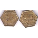 Belgian-Congo 1943 2 Francs, AUNC, Scarce