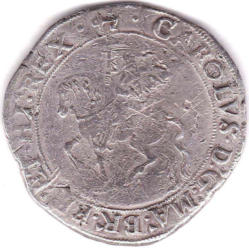 Charles I (1625-49) Third Coinage (1619-25) Shilling, Sixth bust, mm. Spur Rowel, round full flan - Image 2 of 3