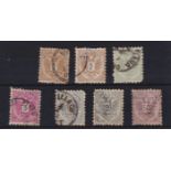 Austria 1883 definitive's SG 70-75a used, cat values £65