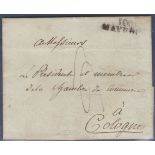 France/Germany 1735 Cover Black 100 Mayene Black Cancel on reverse.