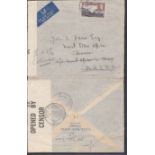 Iraq - 1941 Air Mail ENV, censored, Base Air Post Depot from Columbia 20 OCT 41 to Basra Base Air