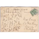 Essex -White Colne Postcard, rubber H/S in purple 25/8/11, postcard, Old Gateway Earls Colne.