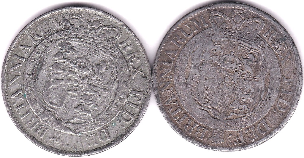 Great Britain 1818 and 1819 George III Halfcrowns, contemporary circulated forgeries (2) - Image 2 of 3