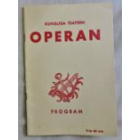 Swedish Opera leaflet 1960s, 'Kungliga Teatern Operan'.