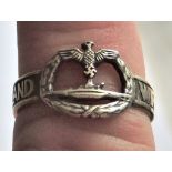 German WWII U-Boat Warfare Ring, "WIR FAHREN GEGEN ENGELLAND", See terms and conditions.