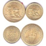Monaco 1926(P) 50 Centimes, KM 113, UNC, Rare and Monaco 1924(P) Franc, KM III, UNC