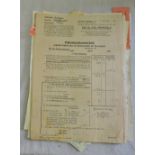 German Weimar to Nazi era documents (15+) relating to Income tax records and many receipts to