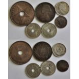 Mixed selected foreign - mostly good quality including: Belgian Congo 1894 - 5 cents, (KM3), UNC