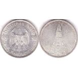 Germany 1934G 5 Reichmark, GVF, KM83