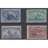 U.S.A. - 1893 Colombian Exposition, Chicago, 1 cent, 3 cents, 4 cents, 5 cents, fresh m/mint