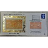 Great Britain £5 Orange British Philatelic Exhibition Souvenir sheet Benham Gold Cover - scarce