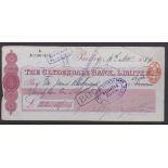 Clydesdale Bank Limited,Paisley, used bearer,Handchanged to order RO 13.5.87-16.5.88-17.5.89, red on