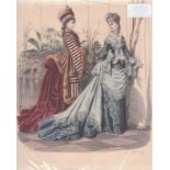 Latest Paris Fashions, a mid 19th century print of the fashion of the time. Signed A. Chaillor and