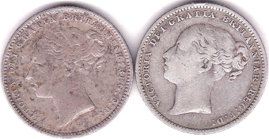 Great Britain 1880 Shilling VF, 1884 NVF (2) - Image 3 of 3