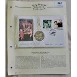 Turks and Caicos P&N 1993 40th Anniversary of the Coronation Coin (5 Crowns) and Stamp First Day