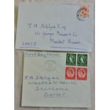 Great Britain 1952 1 1/2d and 2 1/2d F.D.I. 5/12/52 First Day Issue in Paris and 1959 4 1/2d FDC,