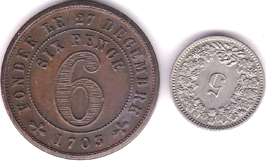 Switzerland 1904B 5 Rappen, KM 20, GEF/AUNC scarce in this grade and a Red Cross Bronze Six Pence - Image 3 of 3