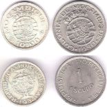 Mozambique 1950 Escudo, AUNC, KM 77, Scarce and 1954 10 Escudos, BUNC, KM 79