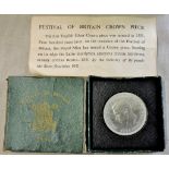 Great Britain 1951 Festival of Britain Crown, green case with leaflet, AUNC
