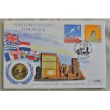 Great Britain P&N 1995 Nations United For Peace 1945-1995 with £2 Coin and 50th Anniversary of