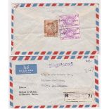 Napal 1968 Registered Airmail from the Bureau of Mines Katmandu, to Surry