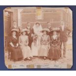 Norfolk 1913 Wedding photo, Dersingham, Arthur Lee and Bella Coe. 7" x 6" Needs careful Cleaning.