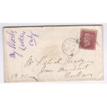 Ireland 1862 -Cover Limerick-Co Clare, with 1d verse-red(SG40) with 271 cancel in a diamond and