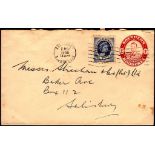 Southern Rhodesia - 1955 King George VI 1d, Stationery ENV with Rhodesia & Nyasaland Queen Elizabeth