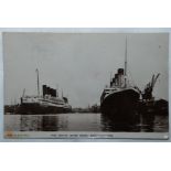 Shipping-RP The White Star Dock Southampton-There four funnelled ships docked, P Stuart (used 1923)