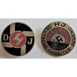 German-Deutches Youth lapel badges(2x)