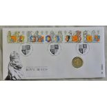 Great Britain P&N 1998 Royal Beast First Day stamp Cover with £1 Coin, Royal Mint