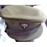 SAS Interest an Officers Service Dress Cap- with large cloth early WWII badge, as worn in Africa and