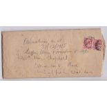 Cambridge 1915 EL - To Saffron Walden 2x'1d' (KGV) - odd fellows correspondence.