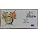 Great Britain P&N 1993 Coin and Stamp 40th Anniversary of the Coronation cover with £5 coin and £