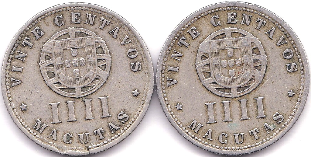 Angola 1927 and 1928 20 Centavos, KM 68, VF (2) - Image 3 of 3