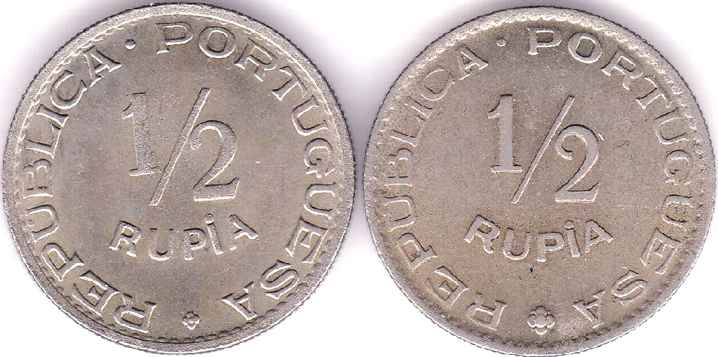 Portuguese India 1947 1/2 Rupia, KM26, BUNC, Scarce and 1952 1/2 Rupia, KM 26, GEF/AUNC - Image 3 of 3