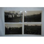 Football - Reading V Aston Villa four rare RP postcards of the match and huge crowds (one m/s
