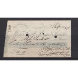 Smith Payne & Smiths, 1 Lombard Street, London - used Bearer No revenue,5.7..1852-green on cream