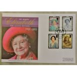 Great Britain (25 April) 2002 Queen Mother First Day Cover, on Mercury cover Memorial First Day