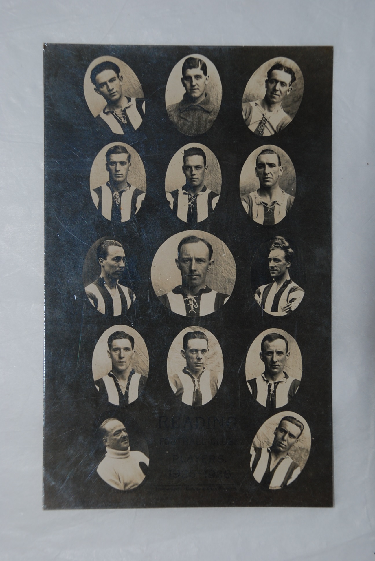 Reading Football Club- Players 1925-1926 Real Photo Postcard of Team- Photo Collier and grey