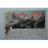 Switzerland 1903 used Gruss Vom Berner Oberland chromo postcard used, Ambulante to London