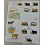 Great Britain 1984 (6 Mar) British Cattle, BFPO 1828 Official FDC and h/s, and Rare Breeds
