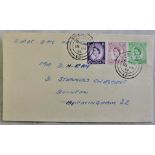 Great Britain 1954 01/18 3d, 6d, 7d on F.D.C. SG 520, 523/4 18/1/1954