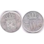 Netherlands 1826 10 Cents, UNC, Rare thus, KM 53