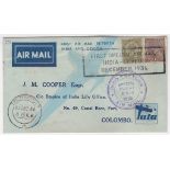 India (First Flight) 1936 First Airmail Flight Cover India-Ceylon - India-Ceylon Airmail. (TATA)